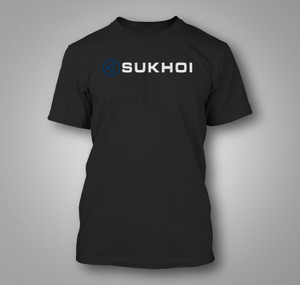 Sukhoi Russian Aircraft Aerospace Black T-Shirt